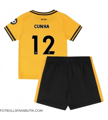 Wolves Matheus Cunha #12 Replika Hemmatröja Barn 2024-25 Kortärmad (+ Korta byxor)